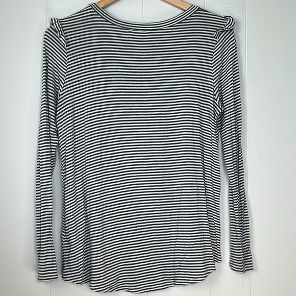 REB in J Long Sleeve Green and White Stripe Shirt - Picture 5 of 5